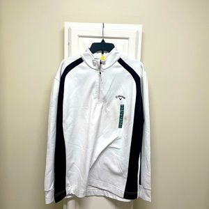 1/4 White Callaway Quarter Zip - Adult XL